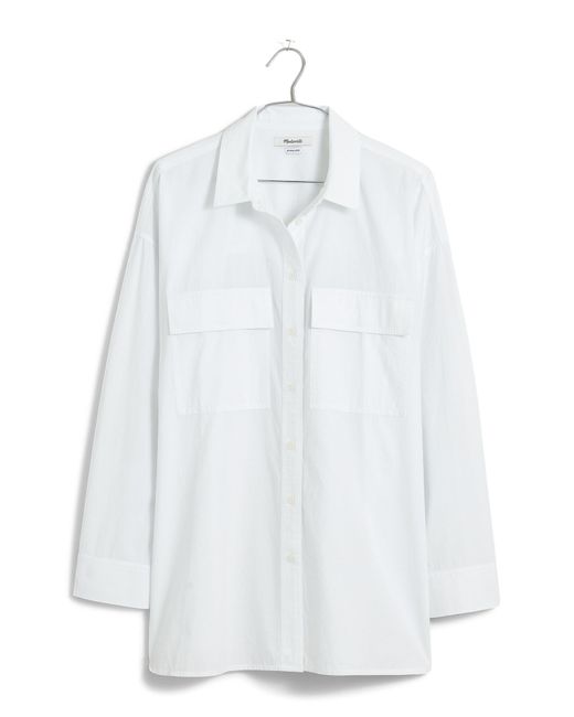 Madewell White The Signature Poplin Oversize Button-up Shirt