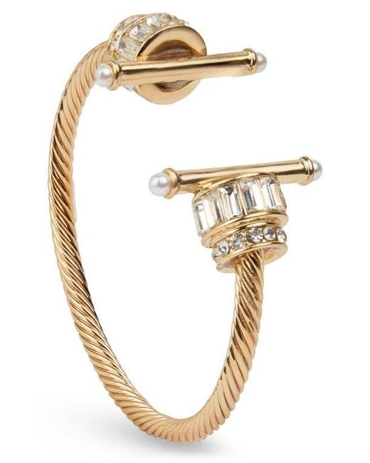 Saachi Metallic Charm Statement Cuff Bracelet