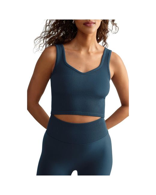 Rhone Blue Embrace Seamless Rib Crop Top