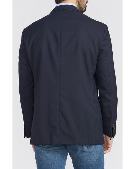 Flynt Blue Journey Solid Wool Sport Coat for men