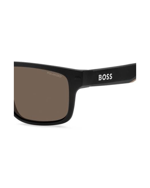 Boss Brown 1497/S Polarized Rectangular Sunglasses for men