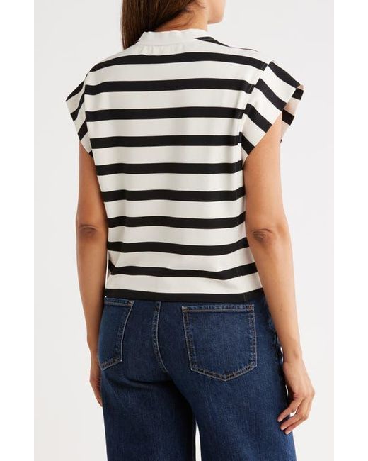 DR2 by Daniel Rainn Black Stripe Cap Sleeve Top