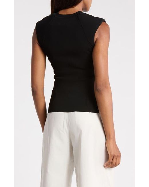 3.1 Phillip Lim Black Compact Rib Structured Top
