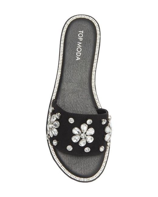 Top Moda Black Paz Slide Sandal