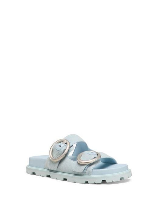 Stuart Weitzman Blue Benni Two-Strap Sandal