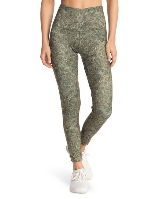 Max Studio Green Athens Reversible Ankle Crop Active Leggings