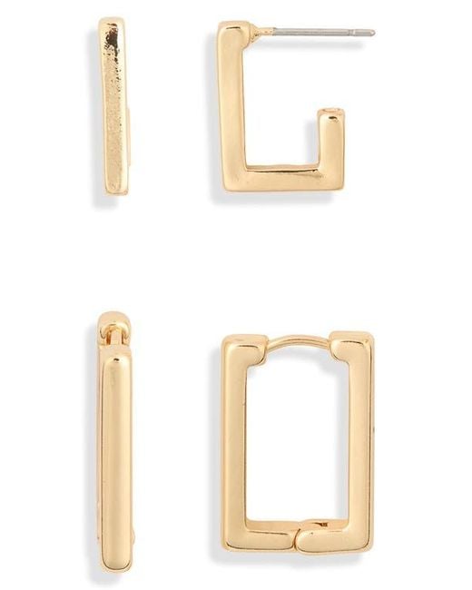 Leith White 2-Pack Rectangle Earrings