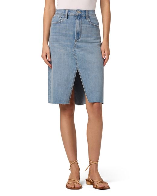 Joe's Jeans Blue High Waist Denim Midi Skirt