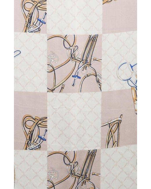 La Fiorentina Natural Chain Print Silk Scarf