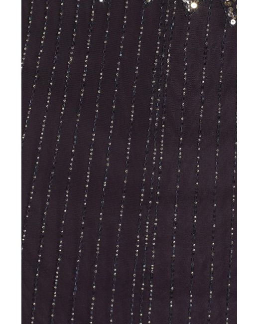 Pisarro nights diamond top motif mesh blouson gown