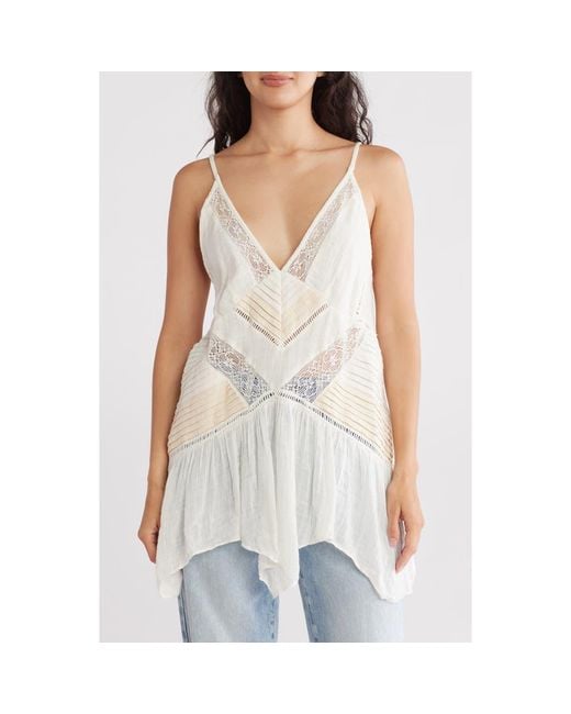 Free People Women's White Golden Shores Tunic Tank