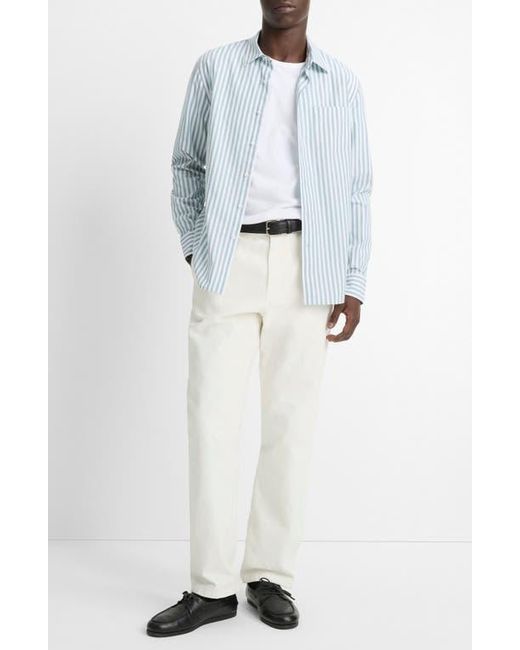 Vince Blue Stripe Classic Fit Button-Up Shirt for men