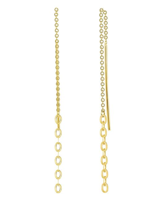 Ron Hami White 14k Gold Chain Link Threader Earrings
