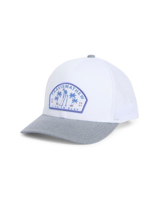 Travis Mathew White Dark Ages Snapback Hat for men