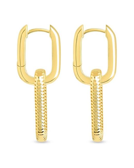 Sterling Forever Metallic Sable Cubic Zirconia Link Drop Earrings