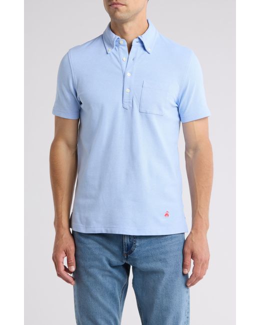 Brooks Brothers Blue Oxford Stretch Cotton Piqué Polo for men
