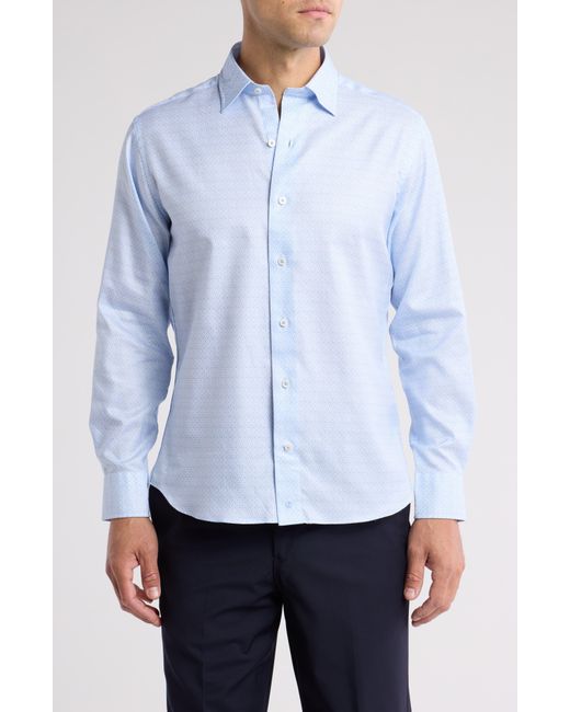 David Donahue White Cotton Button-up Shirt for men