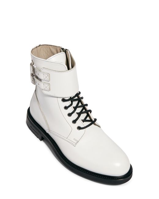 AllSaints Brigade Combat Boot In White Leather At Nordstrom Rack