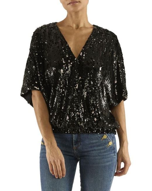 Ramy Brook Black Jenni Sequin Top