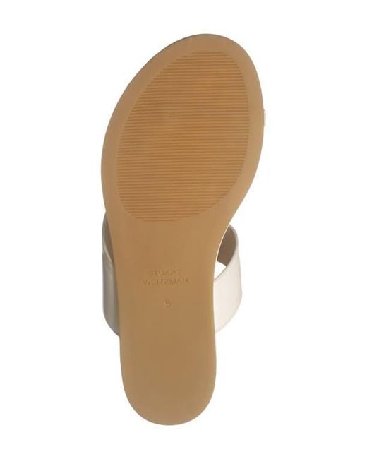 Stuart Weitzman White Remy Toe Strap Sandal