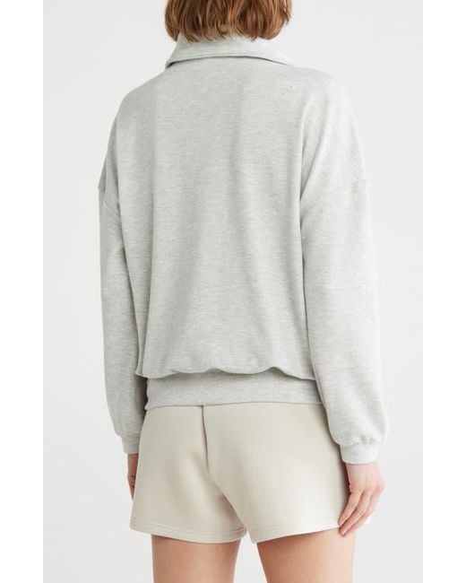 Zella Gray Cozy Half Zip Pullover Sweatshirt