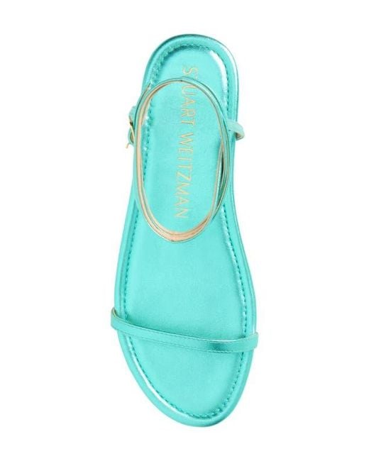 Stuart Weitzman Green Barely Nude Flat Sandal