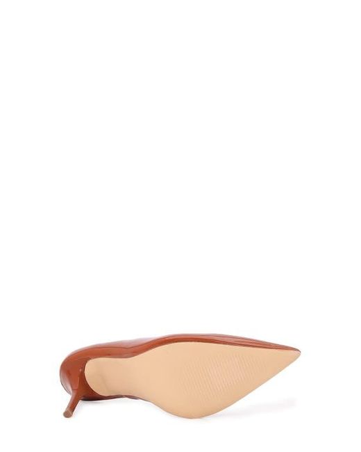 BERNESS Brown Patent Pointed Toe Pump