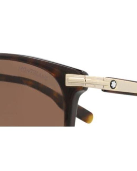 Montblanc Brown 56Mm Rectangular Sunglasses for men