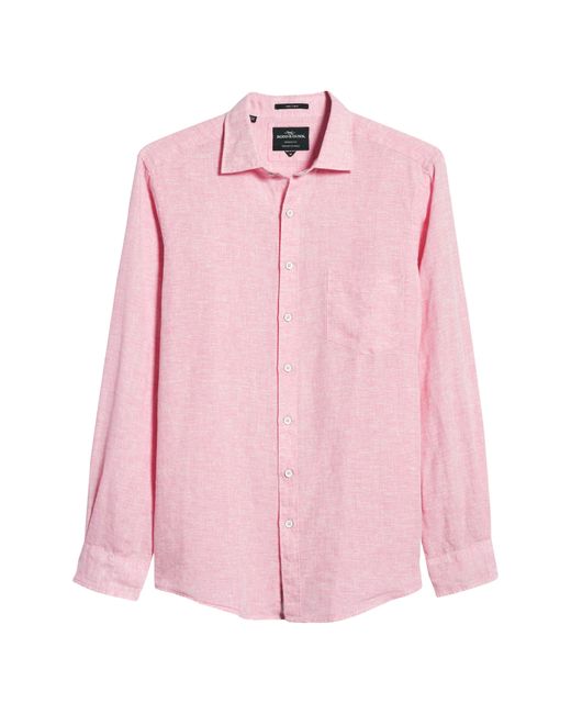 Rodd & Gunn Pink Seaford Linen Button-up Shirt for men
