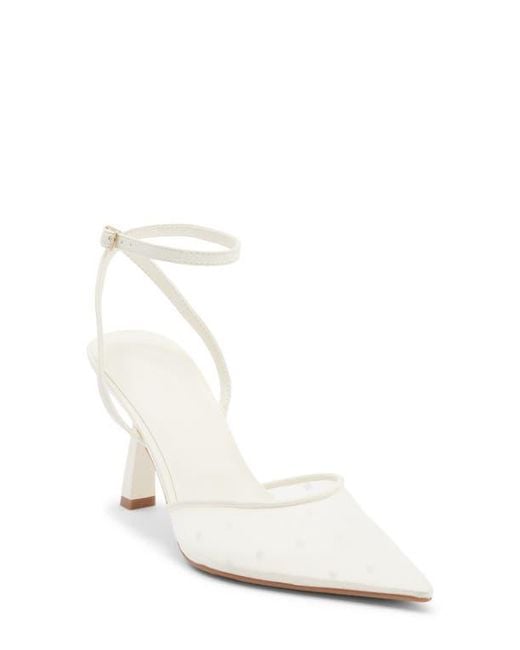 Open Edit White Neesha Ankle Strap Pump