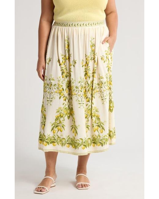 Max Studio Multicolor Border Print Maxi Skirt