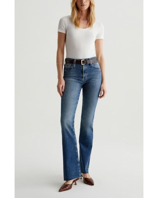 AG Jeans Farrah High Waist Fray Hem Bootcut Jeans in Blue Lyst