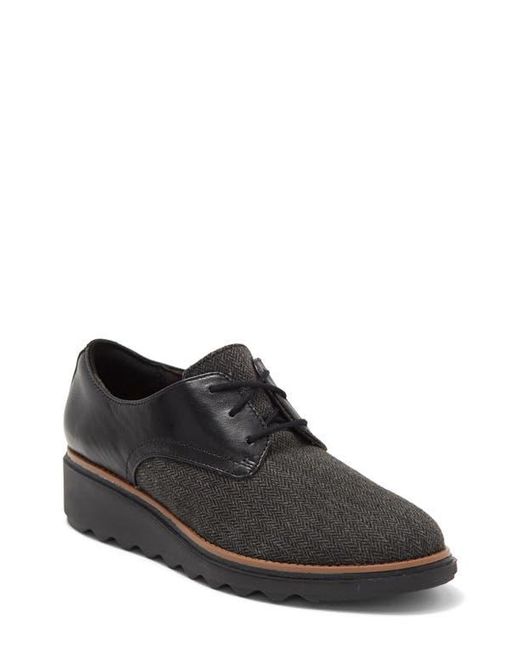 Clarks Sharon Rae Lace-Up Platform Wedge Sneaker in Black | Lyst