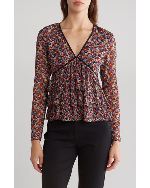 The Kooples Red Ditsy Floral Top