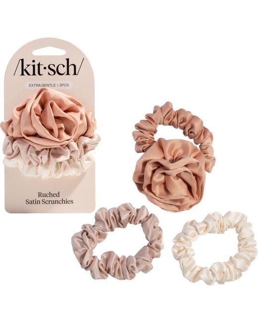 Kitsch Pink 3-Pack Assorted Rosette Scrunchies