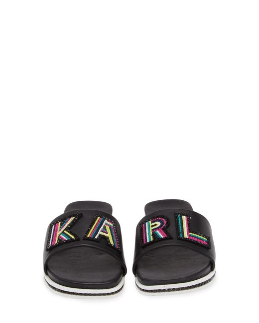Karl Lagerfeld White Jaxine Slide Sandal