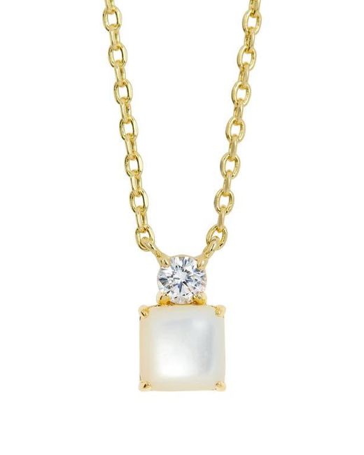SAVVY CIE JEWELS Metallic Cubic Zirconia Birthstone Pendant Necklace