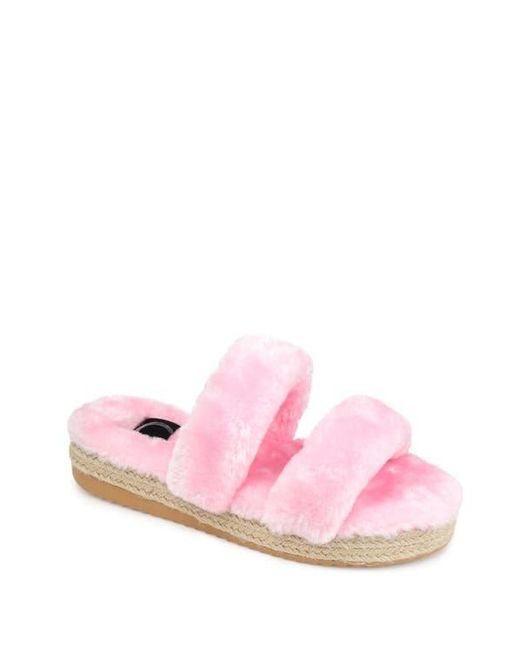 Journee Collection Pink Journee Relaxx Faux Fur Slipper