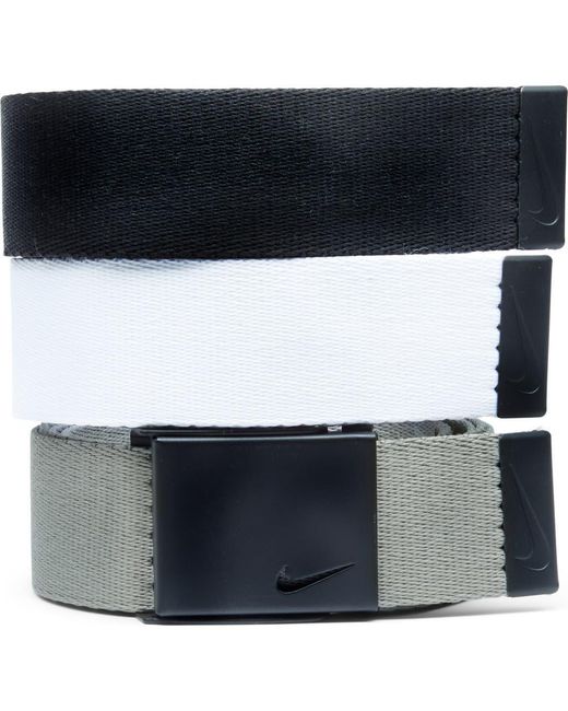 Nike Black Assorted 3-Pack Webbed Belts for men