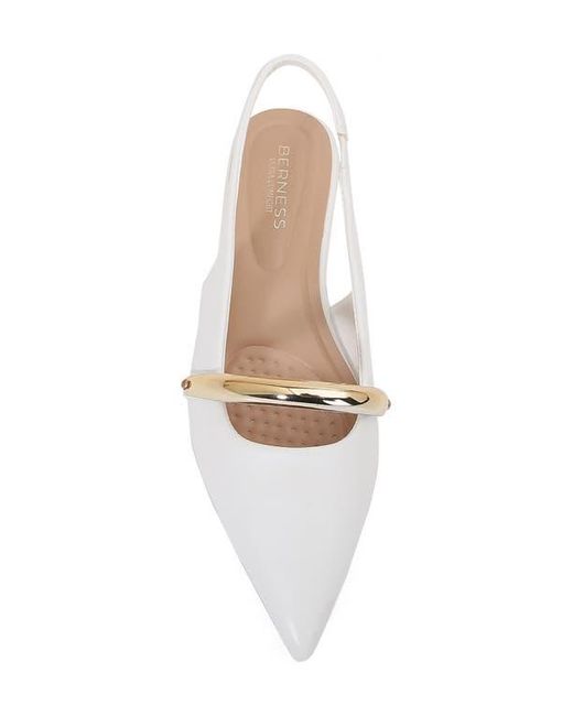 BERNESS White Reina Slingback Flat