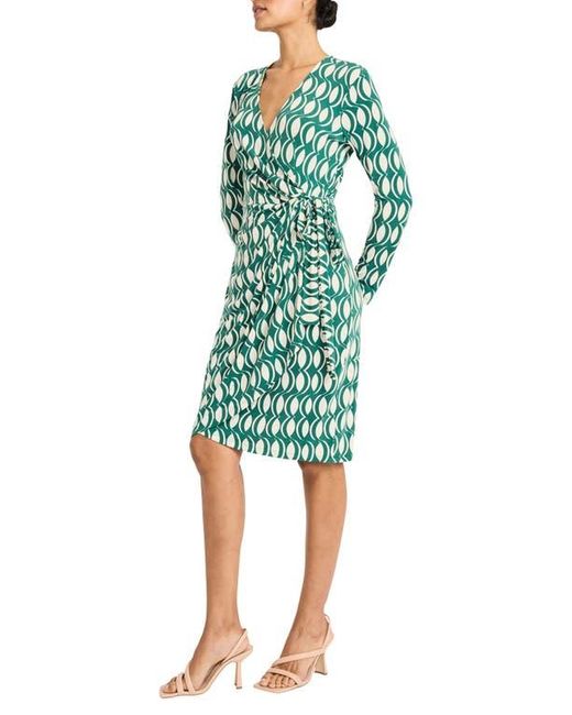 Maggy London Blue Long Sleeve Wrap Dress