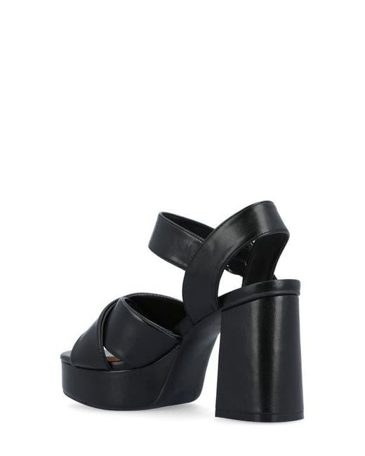 Journee Collection Black Akeely Block Heel Platform Sandal