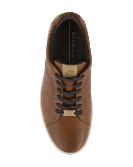 Ecco Brown Soft Classic Leather Sneakers for men