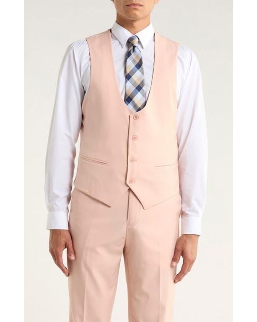 ZEGARIE Pink Stretch 3-Piece Suit for men