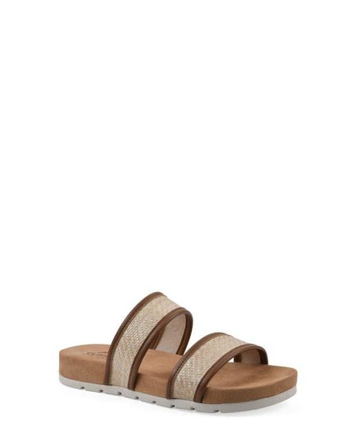 White Mountain Brown Tropical Slide Sandal