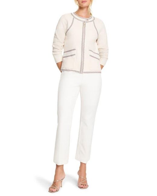 NIC+ZOE White Lined Up Knit Jacket