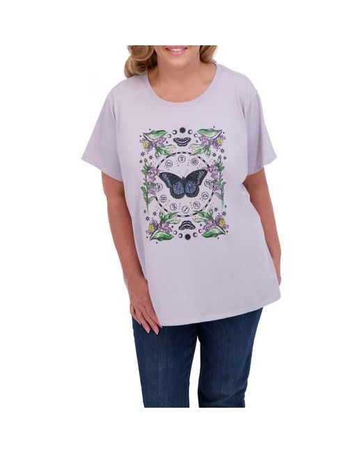 Lucky Brand Butterfly Graphic T-Shirt in Gray | Lyst