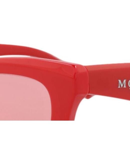 McQueen Red 52Mm Rectangular Sunglasses
