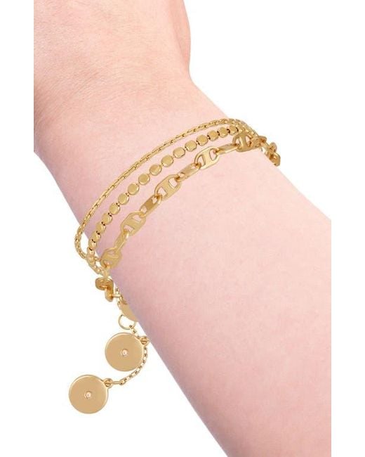 Vince Camuto White Set Of 3 Assorted Chain Bracelets
