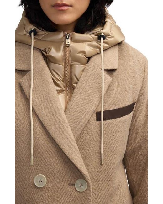 Scotch & Soda Brown Nissa Water Repellent Peacoat With Removable Bib